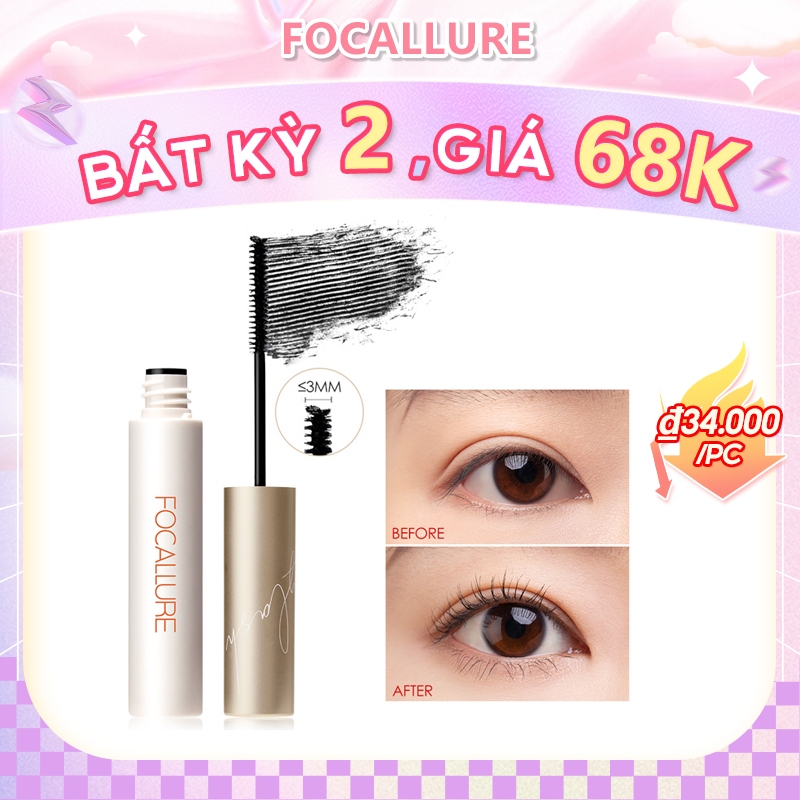 Mascara Focallure 3mm Chống Thấm Nước Trọng Lượng Nhẹ