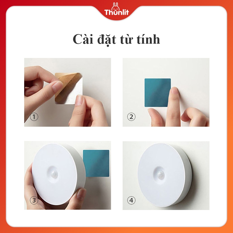 Đèn ngủ cảm ứng Thunlit 5 mét 2 màu Thân đèn thông minh tự động cảm biến có thể sạc lại Đèn LED treo tường cảm biến chuyển động