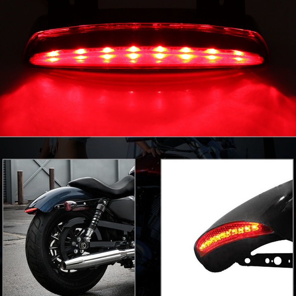 Thonglor Đèn hậu phanh sau xe máy 8 đèn LED Giấy phép EB cho Bobber Cafe Racer drive 2 u