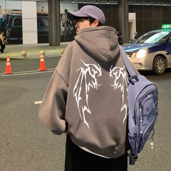 Áo Hoodie Dáng Rộng Thời Trang Xuân Thu Phong Cách Đường Phố Mỹ
