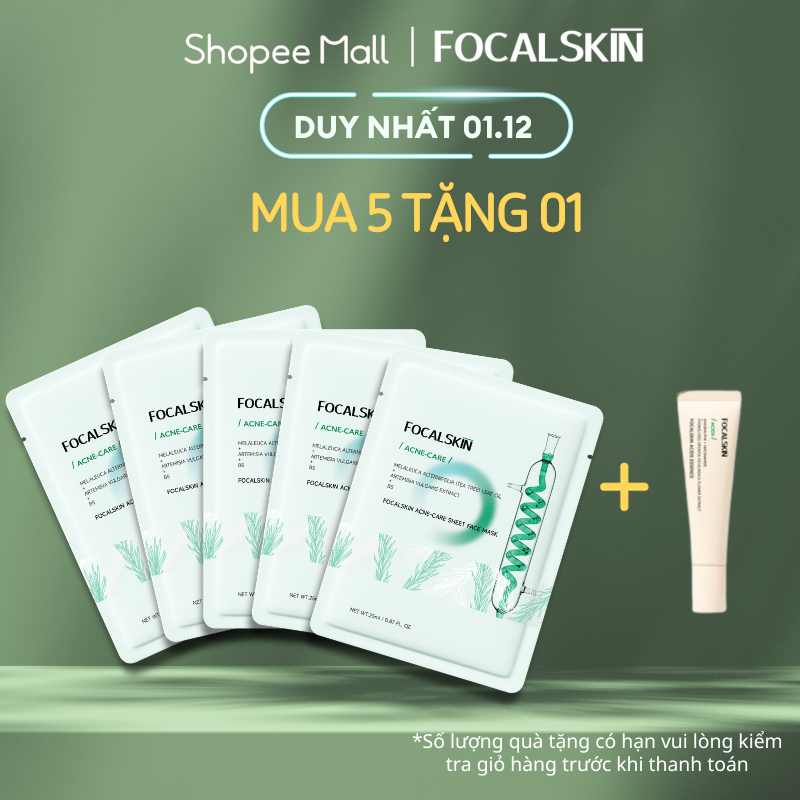 FOCALSKIN Mặt Nạ Tràm trà Úc B5 Ngải Cứu Bạc Hà Viatmin C Hỗ Trợ Trị Mụn Cấp Ẩm Hiệu Quả 25ml
