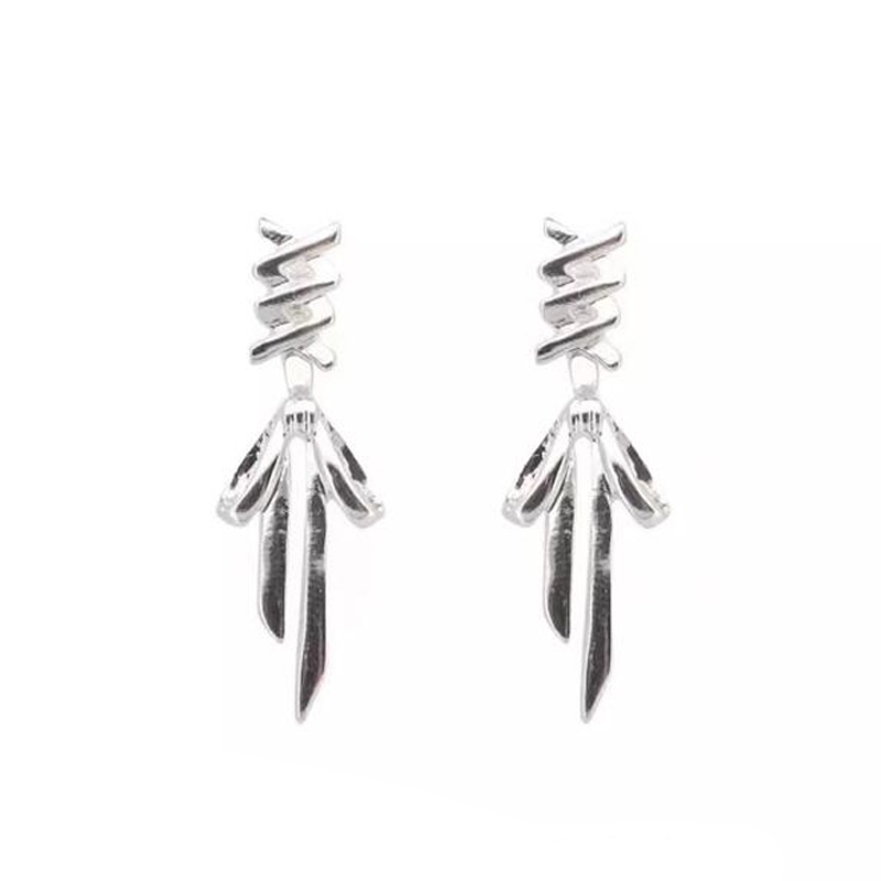 Khuyên Tai Bạc Hình Nơ Ruy Băng 2 Chiều Không Gây Dị Ứng Phong Cách Hàn Quốc Cho Nữ