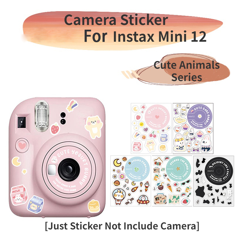 Miếng Dán Trang Trí Máy Ảnh instax mini 12 Hình Động Vật Dễ Thương diy