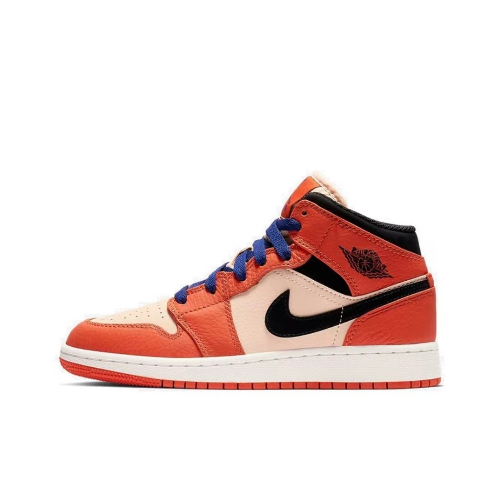 Giày thể thao nam Air Jordan 1 Mid SE Small White Buckle Broken Venice Mid-top Giày bóng rổ nhẹ chống trượt Màu cam giày thể thao