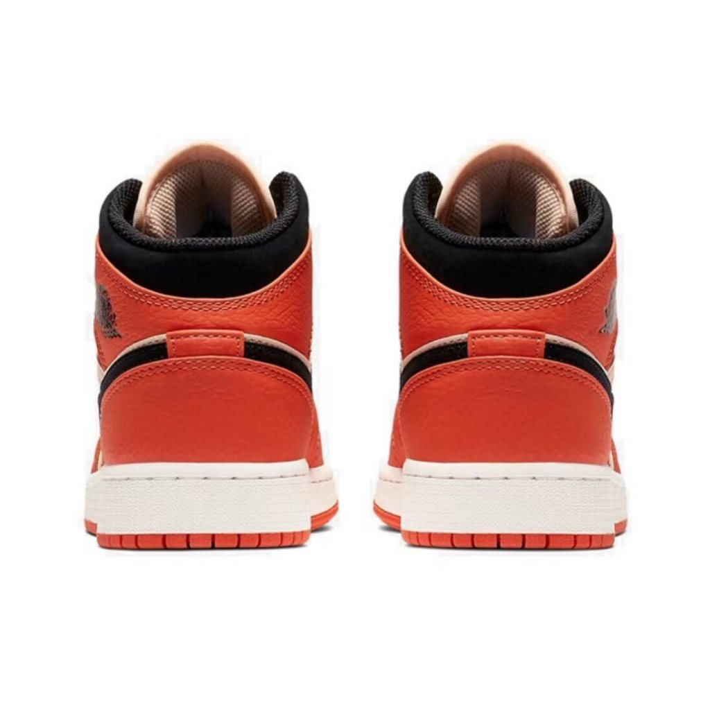 Giày thể thao nam Air Jordan 1 Mid SE Small White Buckle Broken Venice Mid-top Giày bóng rổ nhẹ chống trượt Màu cam giày thể thao
