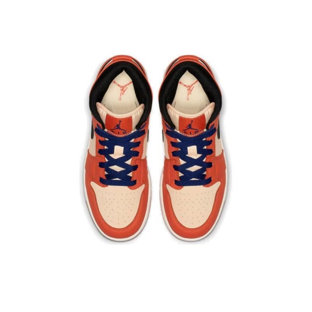 Giày thể thao nam Air Jordan 1 Mid SE Small White Buckle Broken Venice Mid-top Giày bóng rổ nhẹ chống trượt Màu cam giày thể thao