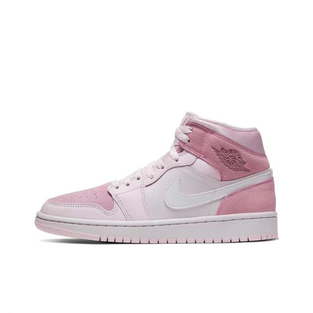 Giày thể thao nam Air Jordan 1 Mid Digital Pink Ladies Digital Powder Cherry Blossom Powder giày thể thao