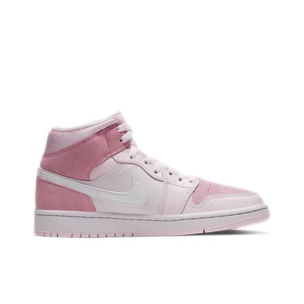 Giày thể thao nam Air Jordan 1 Mid Digital Pink Ladies Digital Powder Cherry Blossom Powder giày thể thao