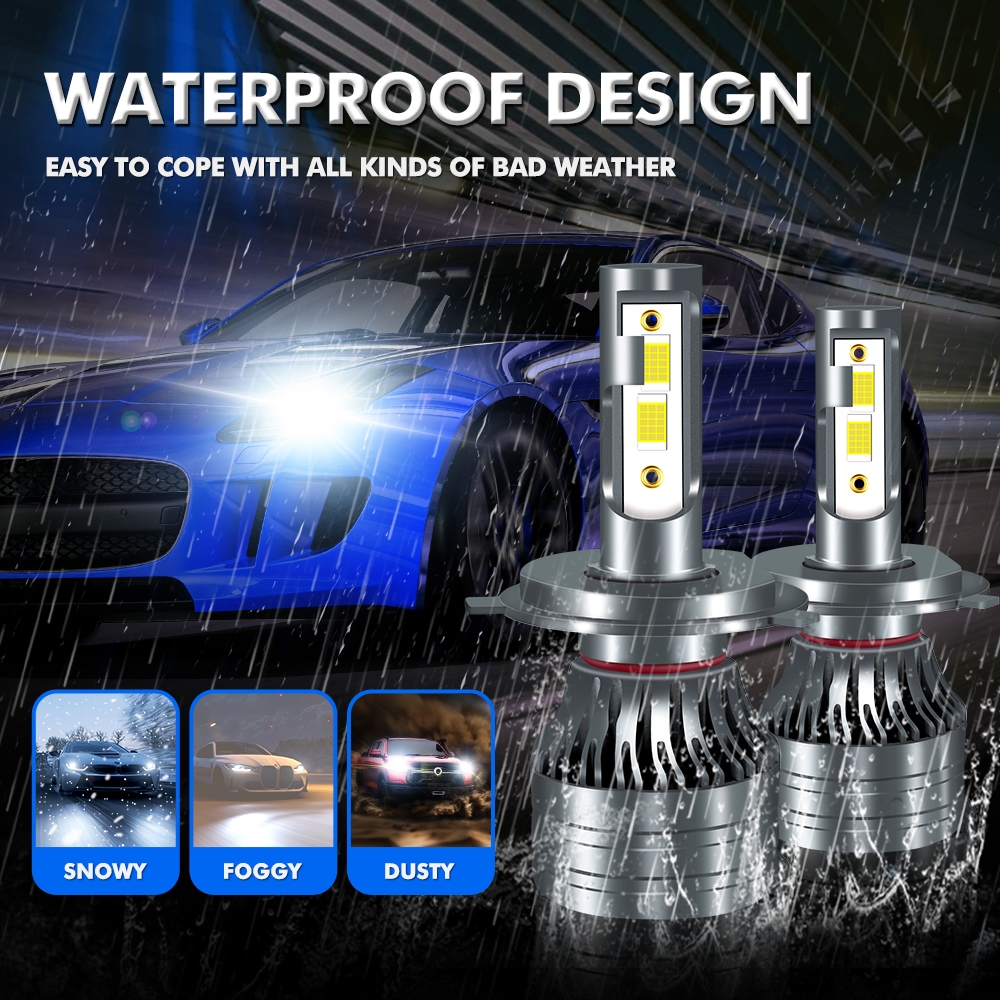 Set 2 Đèn Pha led h4 80w 18000lm h1 h7 h11 9012 H2 Chuyên Dụng Cho Xe Hơi