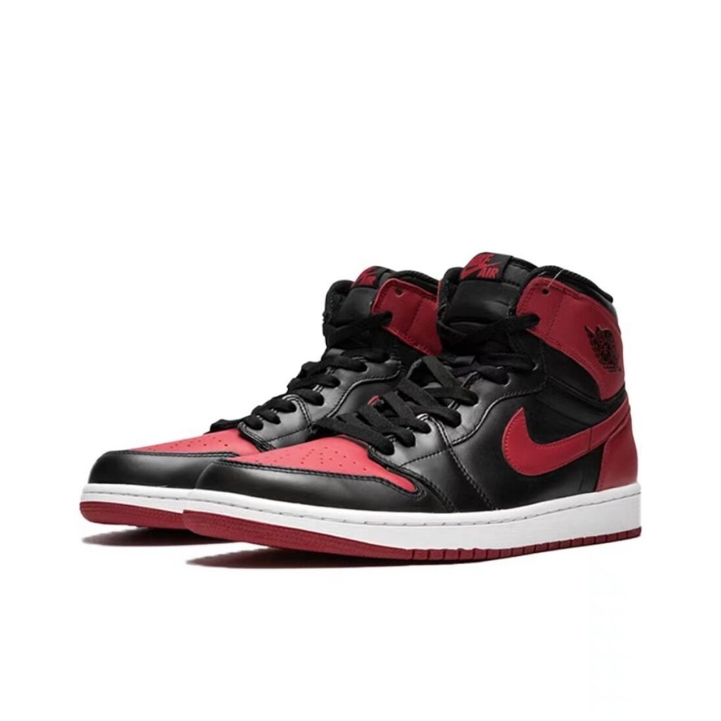 Air 1 bred Giày thể thao nam giày thể thao phong cách đen và đỏ