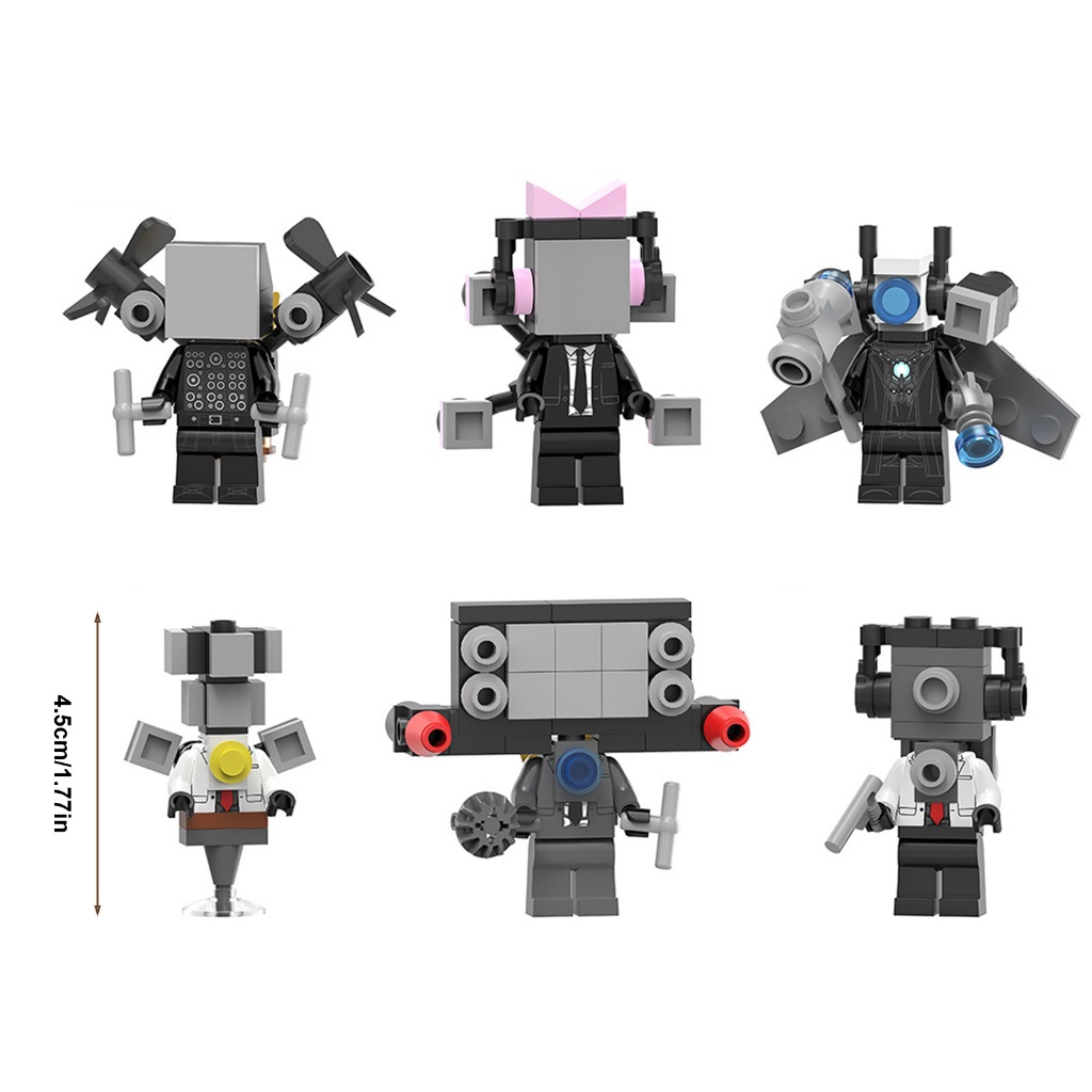 Mini Skibidi Bộ Đồ Chơi Mô Hình Lego Người Máy Quay titan / tv man diy