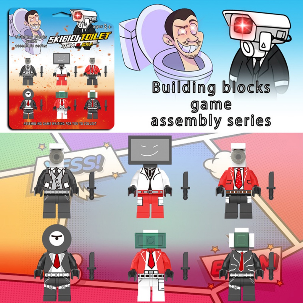 Mini Skibidi Bộ Đồ Chơi Mô Hình Lego Người Máy Quay titan / tv man diy