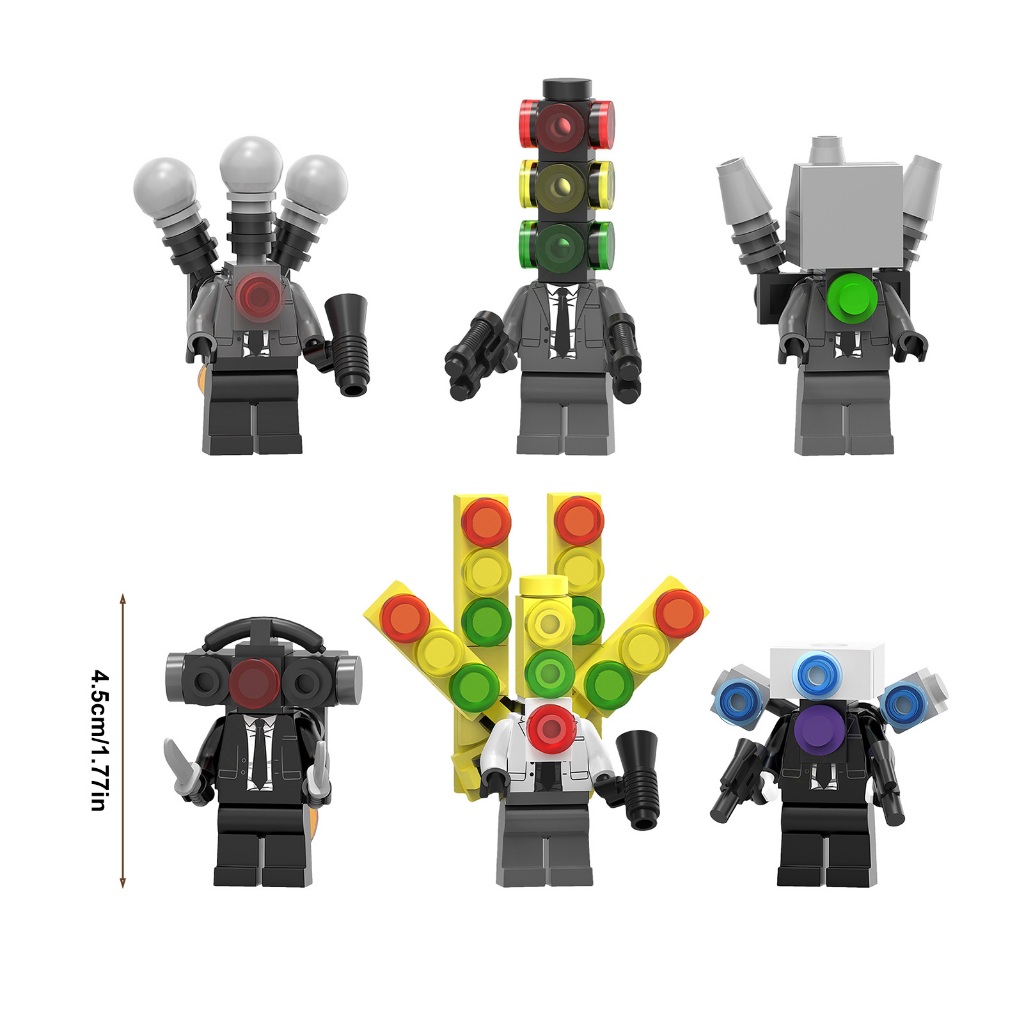 Mini Skibidi Bộ Đồ Chơi Mô Hình Lego Người Máy Quay titan / tv man diy