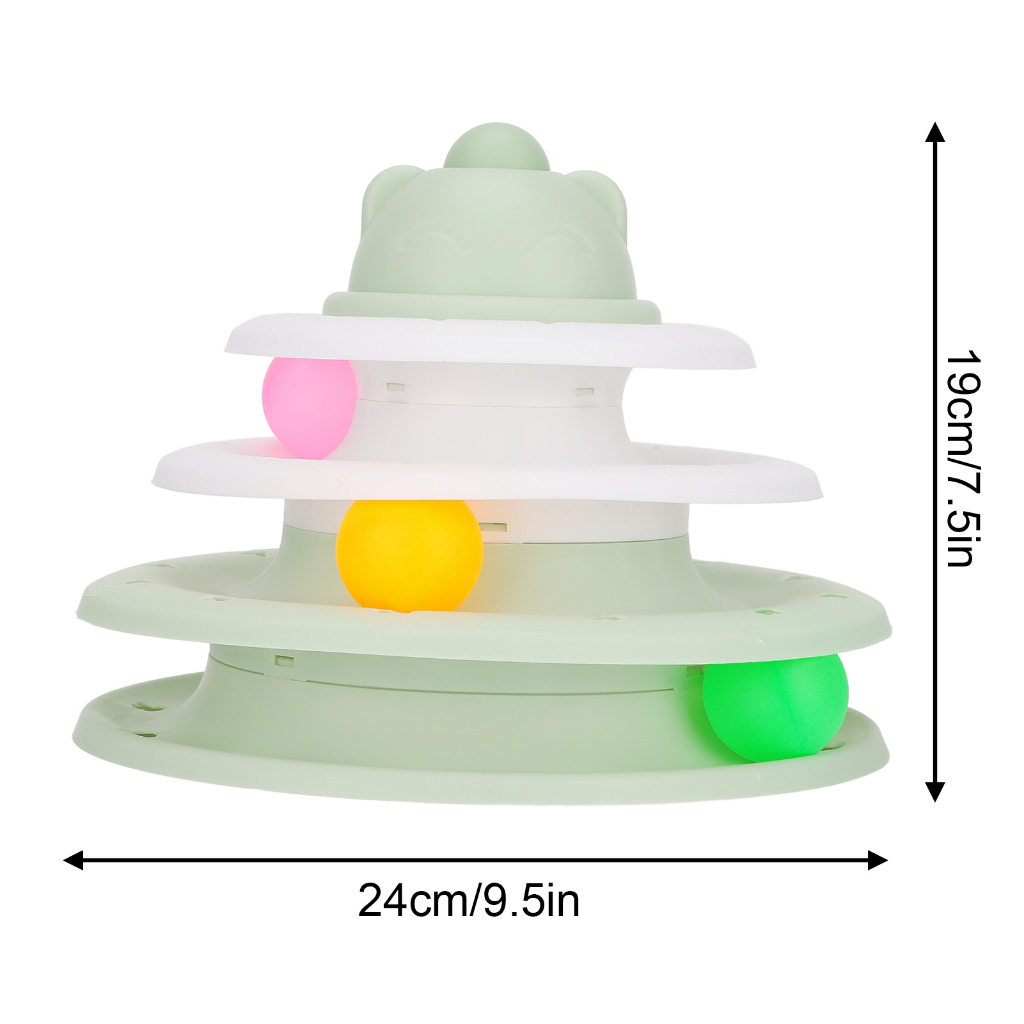 Có thể bán buôn đồ chơi cho mèo Đồ chơi bàn xoay Cat Track 3 cấp độ ngăn ngừa trượt bóng lăn tương tác Tháp câu đố mèo con Vigina056 Hàng giao ngay