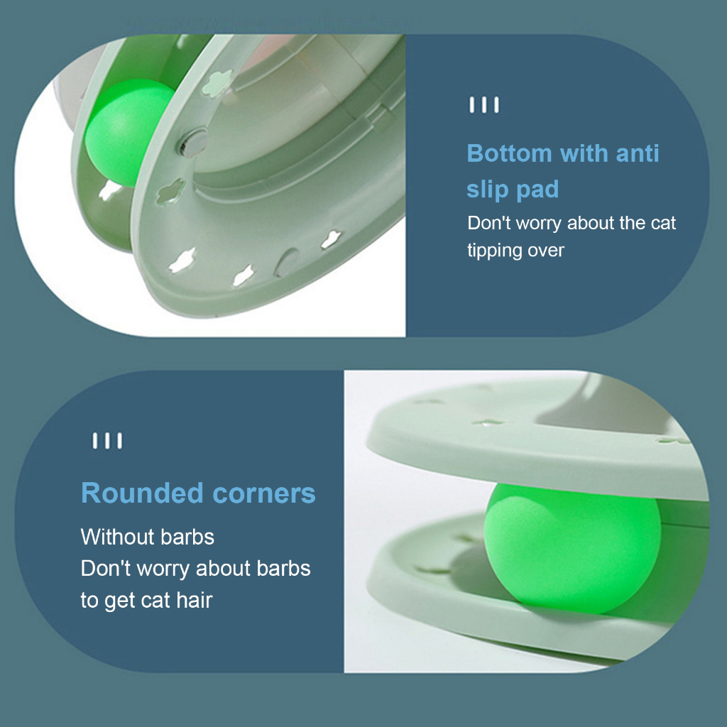 Có thể bán buôn đồ chơi cho mèo Đồ chơi bàn xoay Cat Track 3 cấp độ ngăn ngừa trượt bóng lăn tương tác Tháp câu đố mèo con Vigina056 Hàng giao ngay