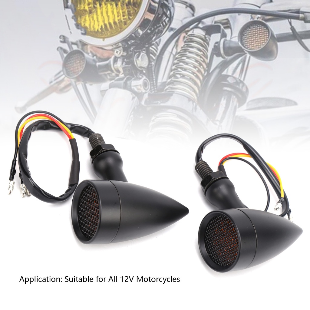 Có thể bán buôn Set 2 Đèn Xi Nhan Xe Máy 12v 10mm Bằng Nhôm Màu Hổ Phách Cổ Điển vermont055 Hàng giao ngay