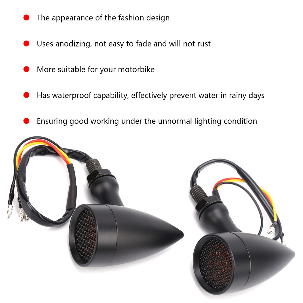 Có thể bán buôn Set 2 Đèn Xi Nhan Xe Máy 12v 10mm Bằng Nhôm Màu Hổ Phách Cổ Điển vermont055 Hàng giao ngay