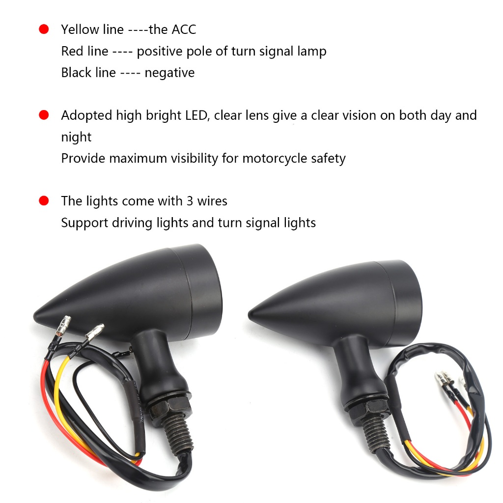 Có thể bán buôn Set 2 Đèn Xi Nhan Xe Máy 12v 10mm Bằng Nhôm Màu Hổ Phách Cổ Điển vermont055 Hàng giao ngay