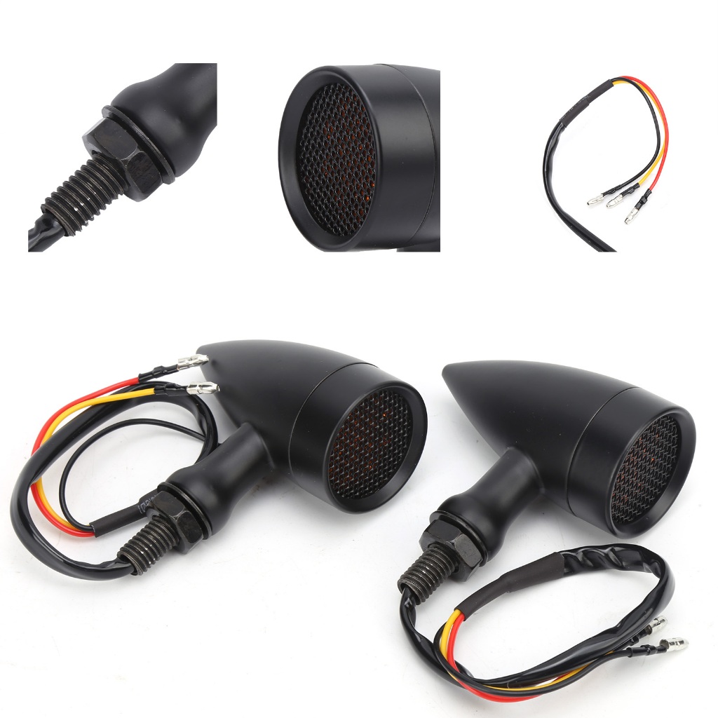 Có thể bán buôn Set 2 Đèn Xi Nhan Xe Máy 12v 10mm Bằng Nhôm Màu Hổ Phách Cổ Điển vermont055 Hàng giao ngay