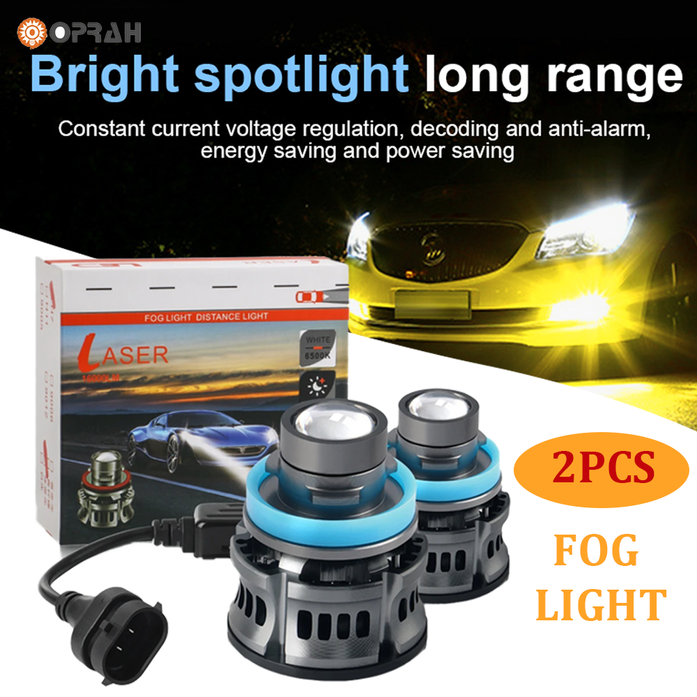 Bộ 2 Đèn Pha led laser h7 9005 hb3 9006 hb4 h8 / h9 / h11 3000k 6000k 8000k Chuyên Dụng Cho Xe Hơi