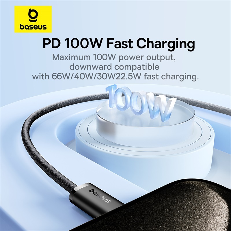 Dây Cáp Sạc Nhanh Baseus 100W PD USB C Sang USB Type C Cho iPhone15 Samsung S24 Huawei Xiaomi