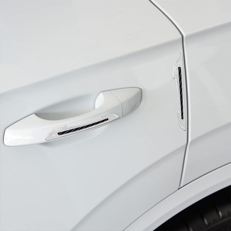 Bộ 2 Miếng Dán Phản Quang Cảnh Báo Tự Động Bằng Sợi carbon Trang Trí Gương Chiếu Hậu Xe Hơi