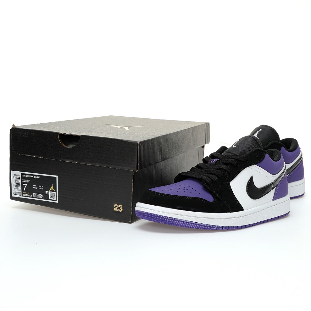 Giày thể thao nam Air Jordan 1 Low Court Tím đen mũi tím giày thể thao