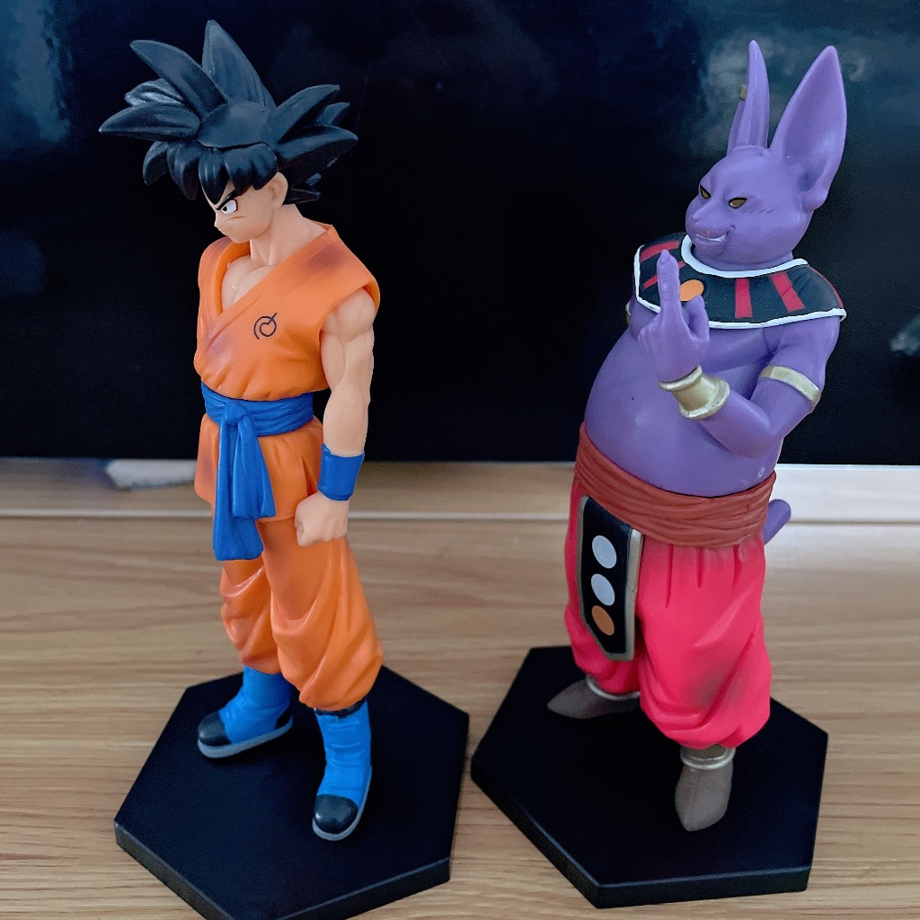 Set 2 Mô Hình Nhân Vật son goku beerus Trong dragon ball z 17cm