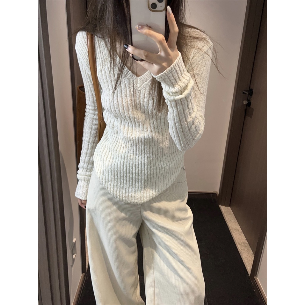 Áo Len Cổ Chữ v Dáng Ôm 69079