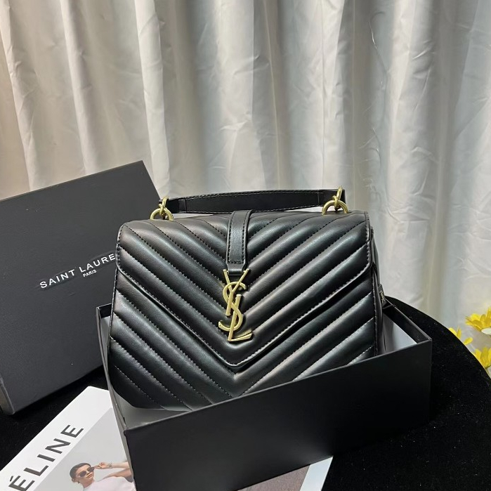 [Chính hãng có hộp đóng gói] SAINT-LAURENT YSL nolita Chain Title Leather Shoulder Messenger Túi xách nữ cỡ trung màu đen Authentic