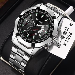 Wokai Đồng Hồ quartz Dây Thép Không Gỉ Thời Trang Công Sở Cho Nam