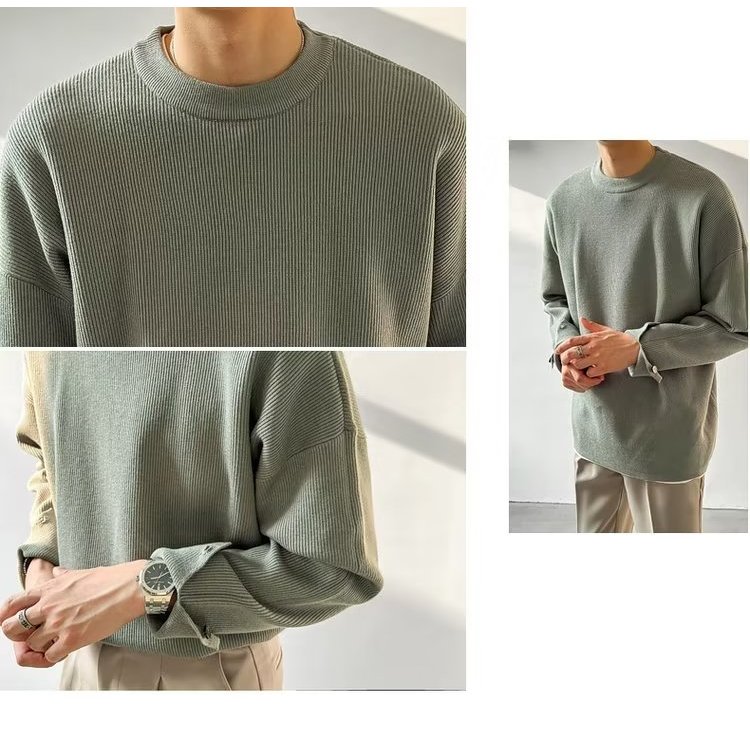 Áo Thun Nam Dài Tay Kiểu Dáng Đơn Giản Theo Phong Cách Hàn Quốc áo thun nam tay dài Sọc bigsize Hàn Quốc simple áo phông rộng fashion áo phông nam form rộng