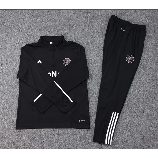 Áo Khoác Bóng Đá Tay Dài Nửazip Màu Đen Cỡ 23-24 miami