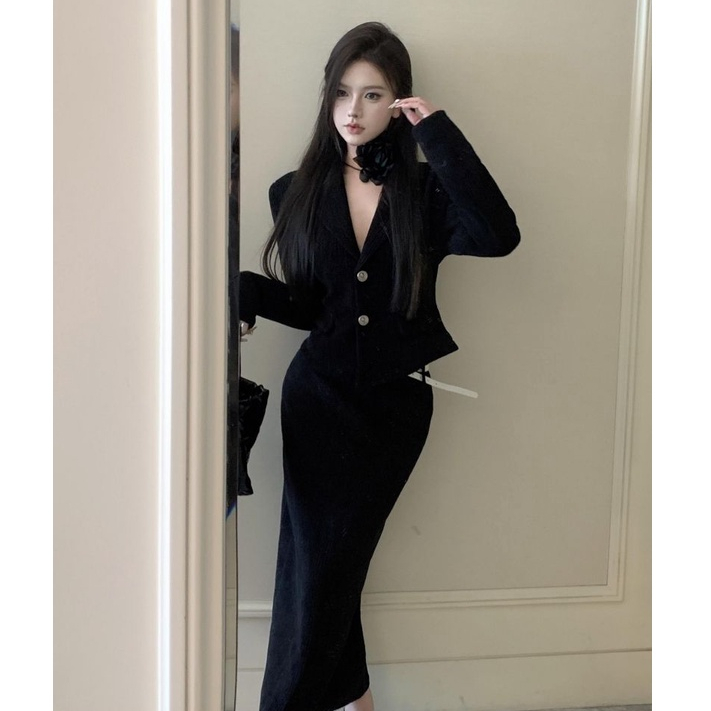 Áo blazer Kèm Chân Váy Phong Cách Hoàng Gia Cao Cấp Kiểu Mới