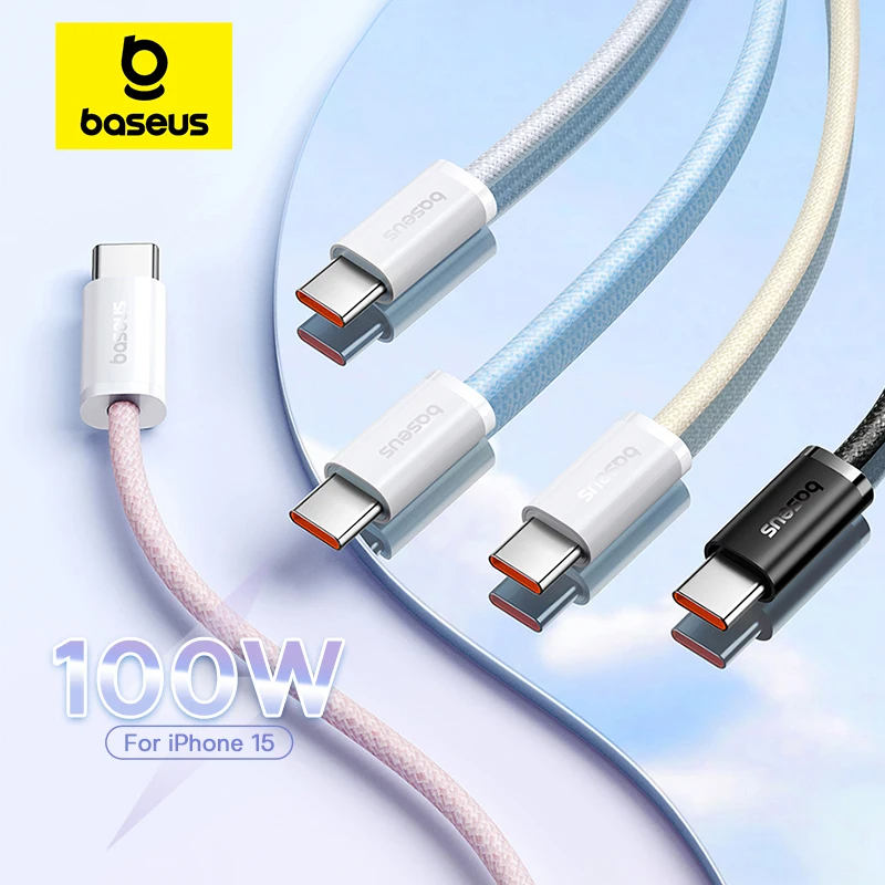 Dây Cáp Sạc Nhanh Baseus 100W PD USB C Sang USB Type C Cho iPhone15 Samsung S24 Huawei Xiaomi