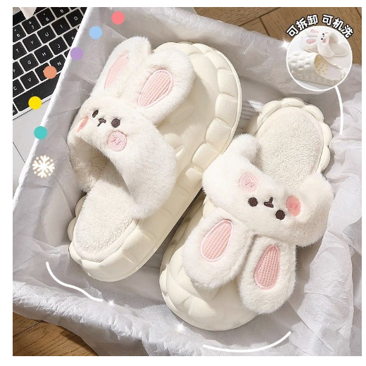 ICCLEK dép lông dép bánh mì nữ Giày dép bông Chất lượng cao Đa năng Đẹp mắt Hợp thời FMR2300DG0 41Z231009