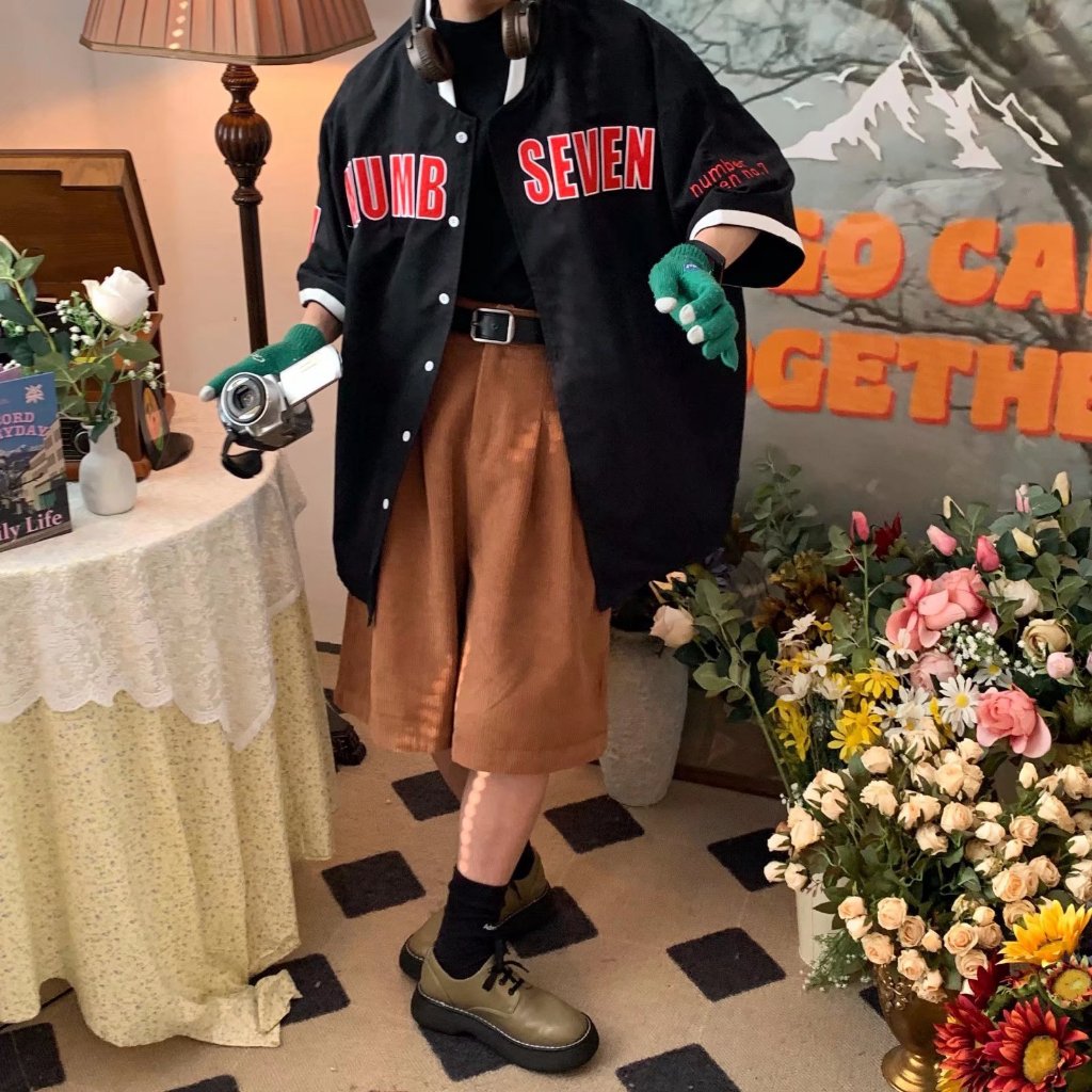 Áo Thun Bóng Chày Tay Ngắn Cổ Chữ v In Chữ Thời Trang Cho Nam Và Nữ