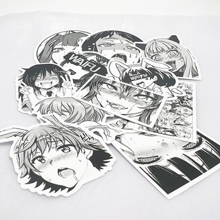 Set 10/ 50 miếng dán họa tiết hoạt hình anime ahegao hentai graffiti chống thấm nước trang trí đa năng