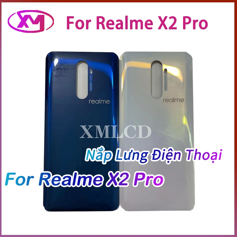Đối với oppo realme x2 pro rmx1931 nắp pin mặt sau vỏ cửa vỏ bộ phận sửa chữa kính phía sau