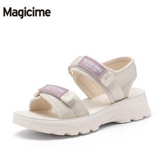 Magicime Giày Sandal Khóa Dán Đế Mềm Siêu Nhẹ Thời Trang Đi Biển Năng Động Dành Cho Nữ