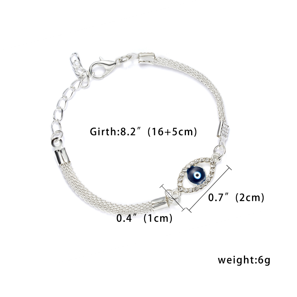 Vòng Tay Bạc 925 Hình Mắt Quỷ May Mắn Cho Nữ