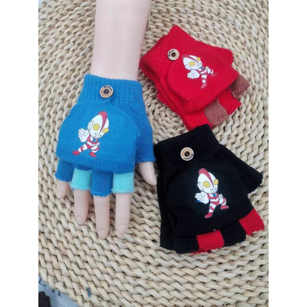 Găng Tay Hở Ngón Chống Lạnh Phong Cách Hàn Quốc Thời Trang Thu Đông Dễ Thương Cho Bé Trai Và Gái