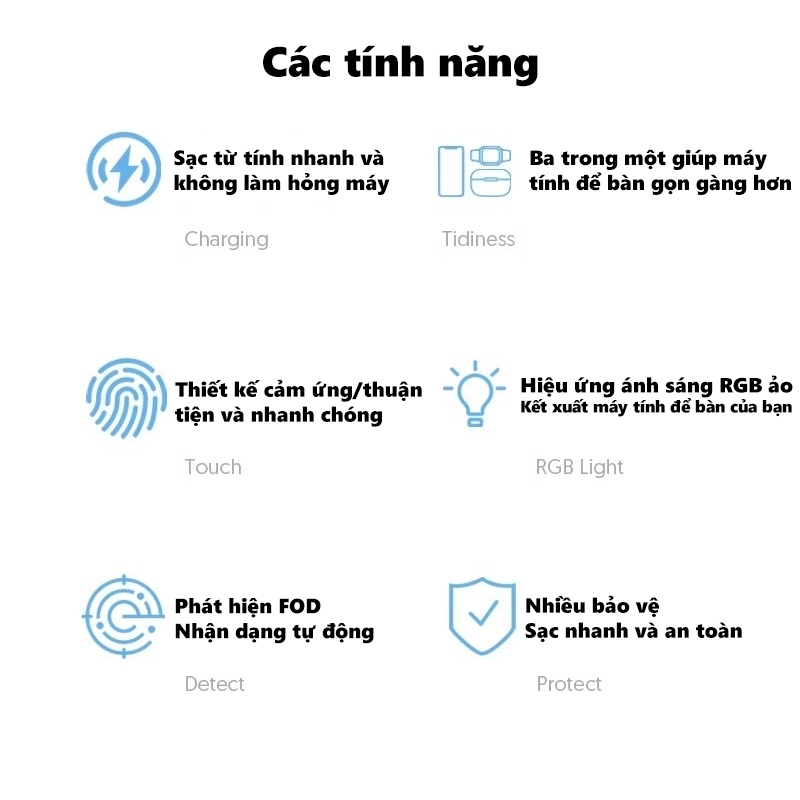 Đế Sạc Nhanh Không Dây 15w rgb Có Đèn Đa Năng Cho Điện Thoại