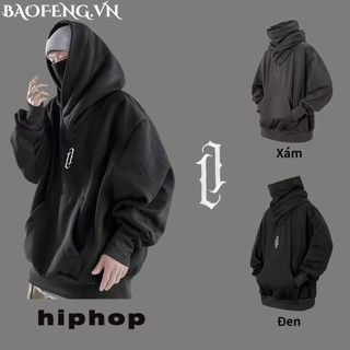  Áo hoodie ninja cổ cao hoodie cổ cao Áo hoodie nam tay dài cổ cao một lớp Thời trang Hàn Quốc dành cho nam nữ áo hoodie cổ áo lớn hoodie cổ lọ 