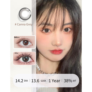 Set 2 kính áp tròng CALK màu hồng nâu lấp lánh độ cận 0.00 -8.00/thay hàng năm