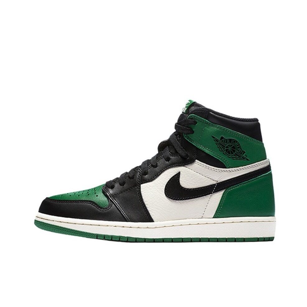 Air 1 Retro High Màu Xanh Cây Thông Cao Cổ Giày Bóng Rổ Hoài Cổ Mũi Giày Nam Màu Đen Màu Xanh Lá Cây