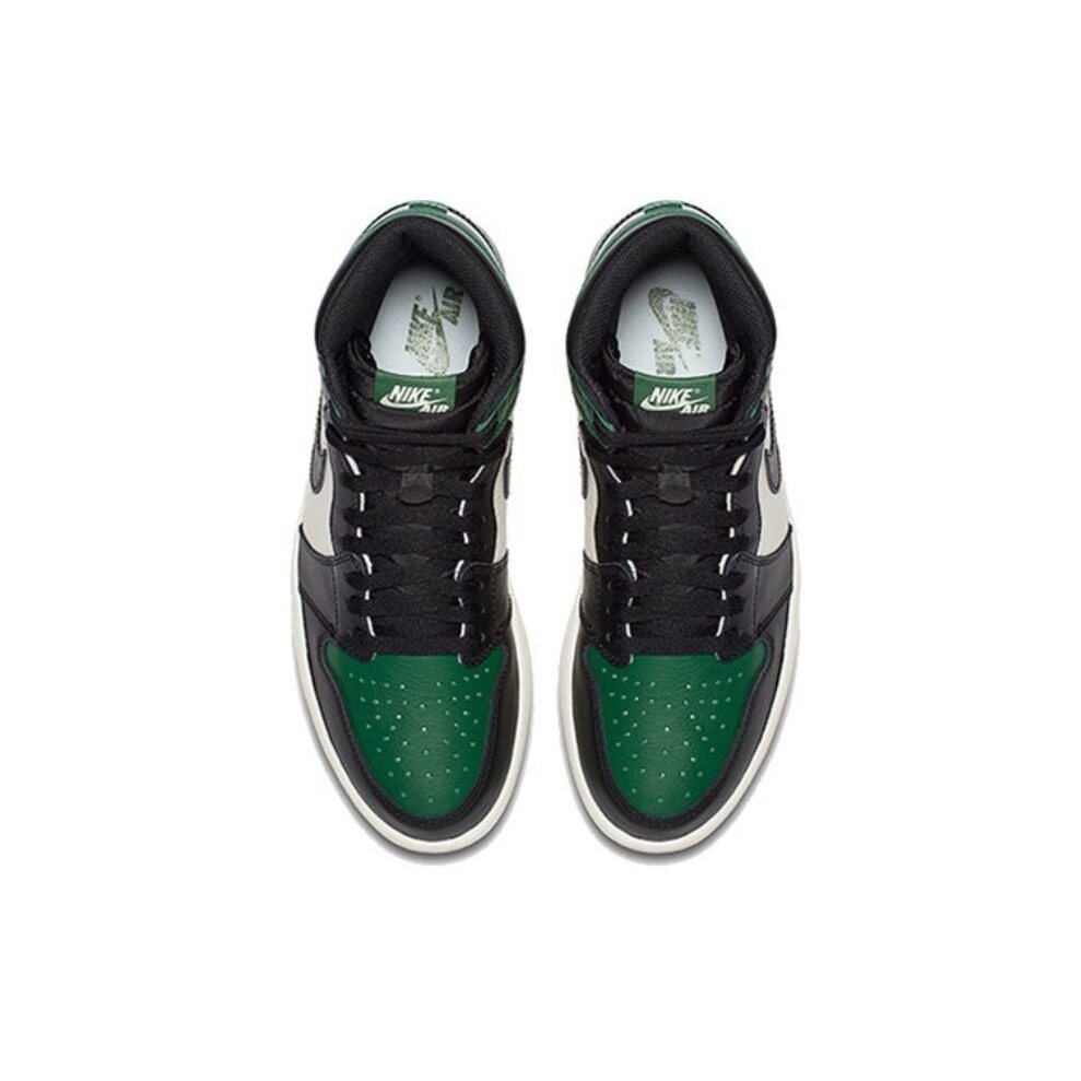 Air 1 Retro High Màu Xanh Cây Thông Cao Cổ Giày Bóng Rổ Hoài Cổ Mũi Giày Nam Màu Đen Màu Xanh Lá Cây