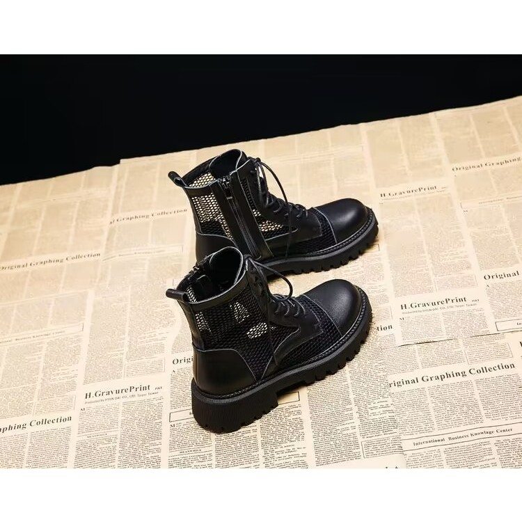 Giày Boot martin Thiết Kế Mỏng Thoáng Khí Thời Trang Mùa Hè Theo Phong Cách Anh Dành Cho Nữ