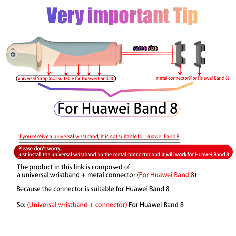 Dây Đeo Silicon Họa Tiết Cầu Vồng Cho Đồng Hồ Thông Minh huawei smart band 8 huawei band8