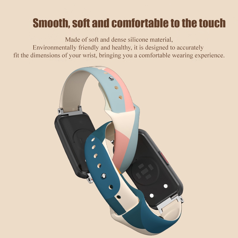 Dây Đeo Silicon Họa Tiết Cầu Vồng Cho Đồng Hồ Thông Minh huawei smart band 8 huawei band8